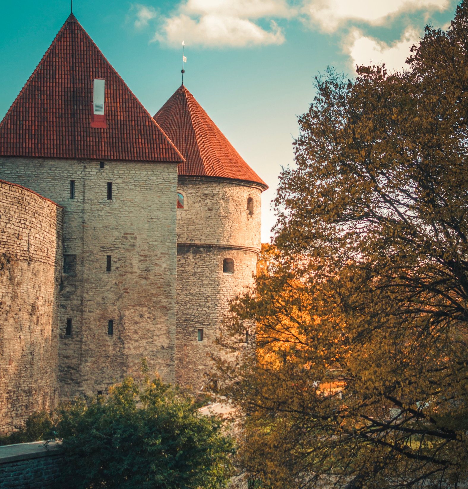 Medieval towers of Tallinn's old city wall